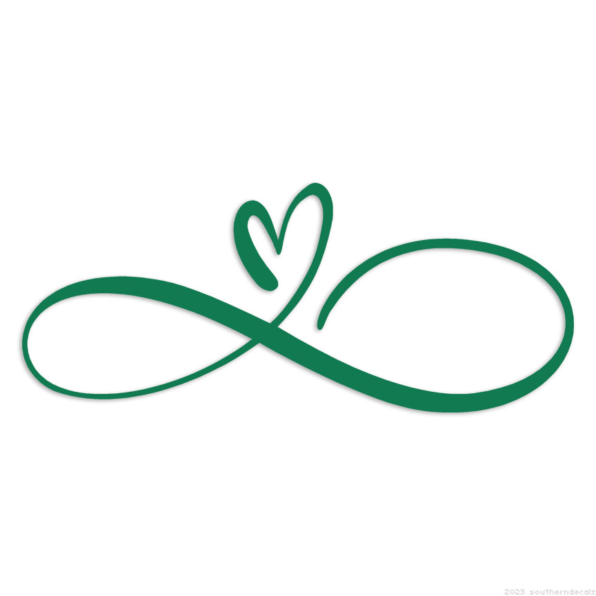 Infinity Symbol Heart - Decal Sticker - Multiple Colors & Sizes